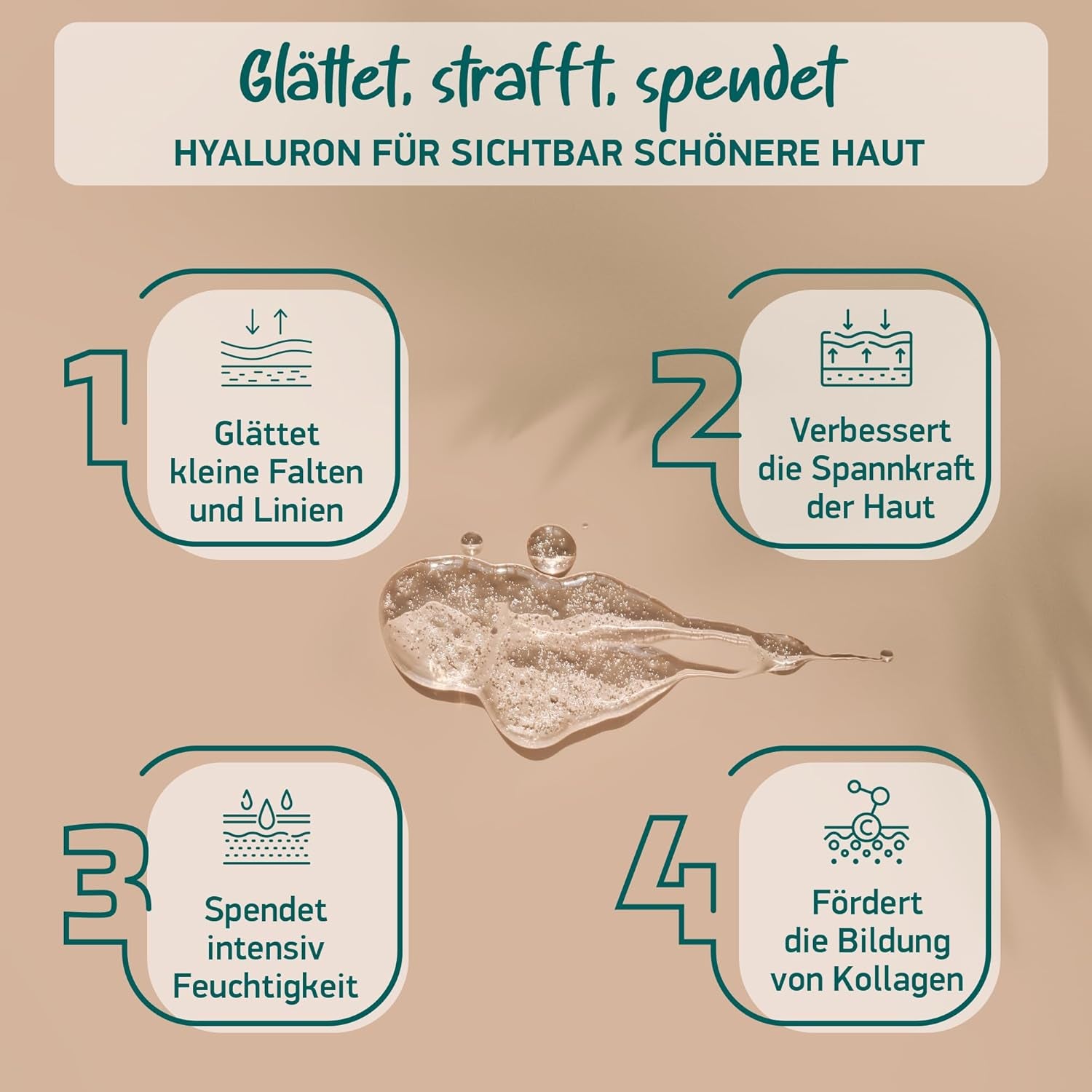 Bio Hyaluron Serum Hochdosiert - Beste Hyaluronsäure (Oligo) - 8-Fach Anti-Falten-Komplex- Mit 4 Hyalurongrößen - Frei Von Alkohol & Parfüm 100Ml - Hyaluronsäure Serum Made in Germany.